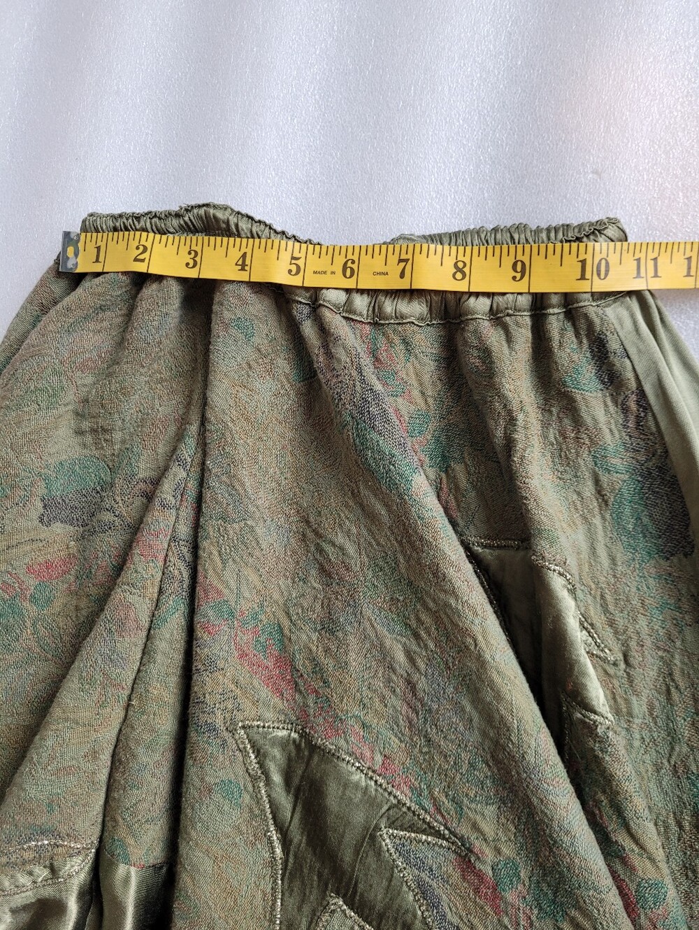 Whimsigoth Patchwork Jacquard Satin Maxi Skirt Ren Fair Medieval Lace Hem Small - Picture 15 of 16